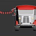 Taco Food Truck With Red Roof White Body And Decorative Red Lanterns