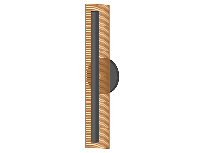 Modern Woven Brown Wall Lamp With Black Strip And Round Base Design 3d model