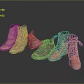 Stylish Brown And Orange Leather Boots Featuring Lace Up Ankle Designs For Fashionable Footwear