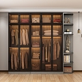 modern glass door wardrobe clothes quilt 3d model