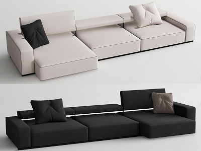 BBItalia modern three-seat sofa multiplayer sofa L-shaped sofa 3d model