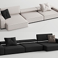 BBItalia modern three-seat sofa multiplayer sofa L-shaped sofa 3d model