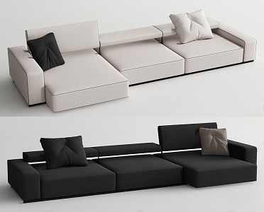 BBItalia modern three-seat sofa multiplayer sofa L-shaped sofa 3d model