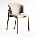 Modern Leisure Chair Design With Light Fabric Upholstery And Wooden Legs
