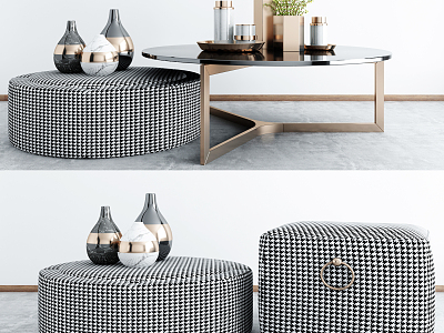 Modern sofa stool coffee table combination model