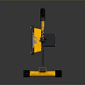 Portable LED Flood Light Fixture Combination With Black Handle And Yellow Stand Design