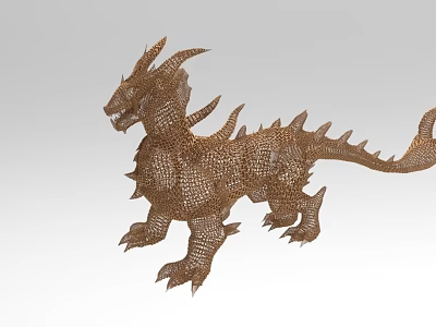 Intricate Dragon Shaped Metal Wire Mesh Decorative Ornament Figurine for Home Decoration 3d model