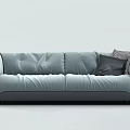 Light Blue Two Seater Sofa With Soft Cushions And Modern Design Elements 3d model