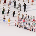 Large Group of People Forming Heart Shape on Plain White Background