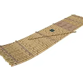 Traditional Bamboo Wooden Boat With Striped Deck And Simple Seating Structure Design