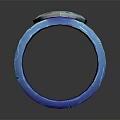 Blue Decorative Ring With Intricate Patterns And Shiny Surface Design 3d model