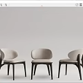 Modern Dining Table and Chair Combination 3d model