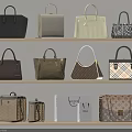 Stylish Handbags Display On Shelves With Various Styles Colors And Materials