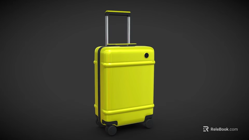 Yellow Hard Shell Suitcase With Retractable Handle And Rolling Wheels Modern Design 3d model