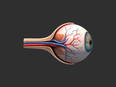 Human Eye Anatomical Structure Detailed Cross Section With Blood Vessels And Retina 3d model