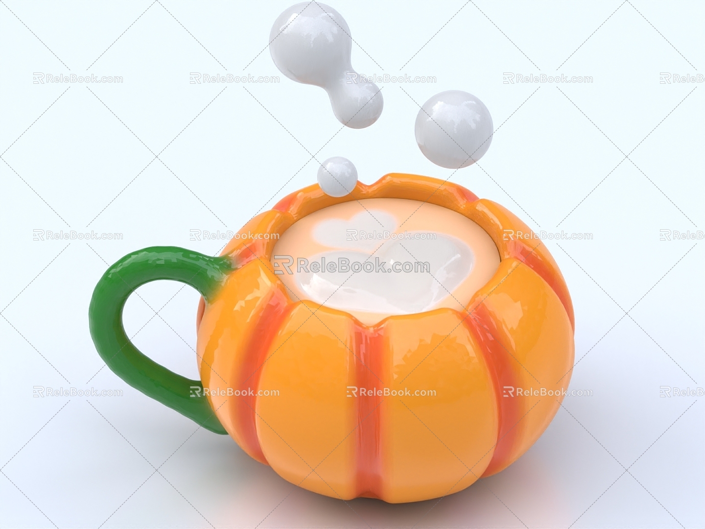 Coffee Coffee Cup Tea Cup Pumpkin Cup 3d model