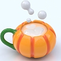 Coffee Coffee Cup Tea Cup Pumpkin Cup 3d model