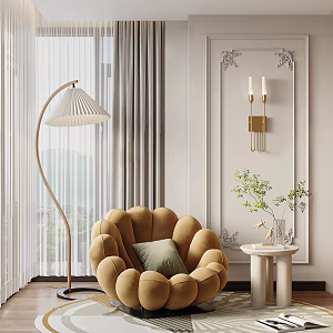 French Single Sofa 3d model