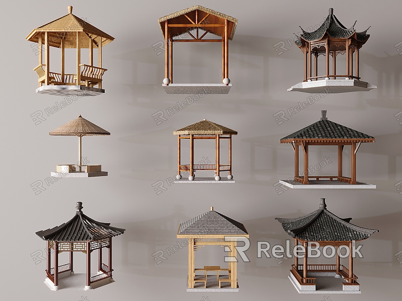 Pavilion Landscape Pavilion Antique Pavilion Outdoor Thatch Pavilion Hexagonal Pavilion Hall Hall Pavilion Four Corner Pavilion Ancient Pavilion model