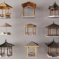 Pavilion Landscape Pavilion Antique Pavilion Outdoor Thatch Pavilion Hexagonal Pavilion Hall Pavilion Four Corner Pavilion Ancient Pavilion 3d model