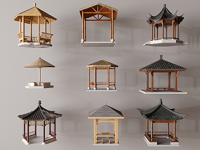 Pavilion Landscape Pavilion Antique Pavilion Outdoor Thatch Pavilion Hexagonal Pavilion Hall Pavilion Four Corner Pavilion Ancient Pavilion 3d model