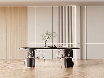 Modern Dining Table and Chair Combination 3d model