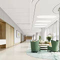 Spacious Hospital Outpatient Hall With Reception Desk Green Plants Natural Light And Minimalist Design