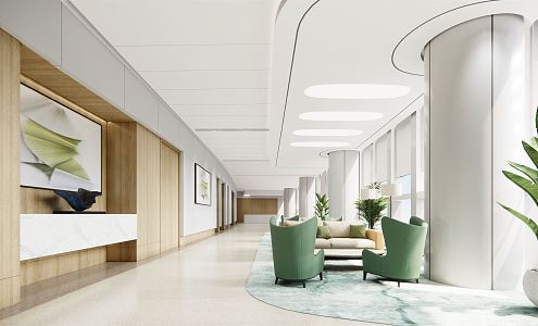 Modern Hospital Hall Hospital Waiting Area 3d model