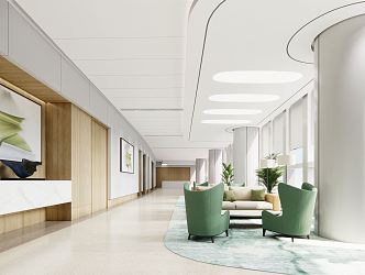 Modern Hospital Hall Hospital Waiting Area 3d model