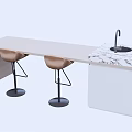 Nakajima counter bar counter operating table dining table and chairs 3d model