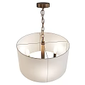 Modern Elegant Chandelier With White Fabric Drum Shade And Gold Metal Frame For Living Room