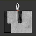 Industrial Lighting Fixture Combination With Concrete Block White Ring Hook And Metal Bolt