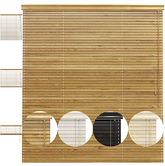 Modern venetian blinds solid wood roller blinds 3d model