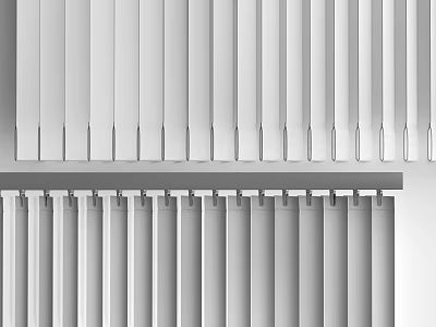 Modern Light Colored Window Blinds And Vertical Curtains For Home Interior 3d model