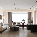 Modern Bedroom Interior Design with Large Bed TV Window Curtains and Rug
