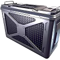 Heavy Duty Black Weapon Storage Case With Sturdy Perforated Grid Design For Secure Storage