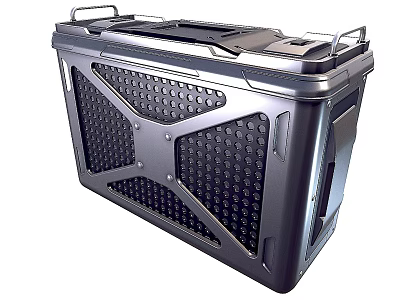 Heavy Duty Black Weapon Storage Case With Sturdy Perforated Grid Design For Secure Storage 3d model