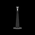 Modern Black Table Lamp With Conical Wooden Texture Post And Metal Base 3d model