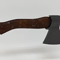 Vintage Axe With Rustic Wooden Handle And Sharp Metal Blade Head