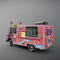 Purple Ice Cream Truck With Cones On Top And Swirla Branding