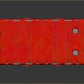 Red Vintage Industrial Machinery With Round Knobs Metal Panels And Vent Grilles