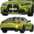 Lime Green BMW M4 Two Door Coupe With Black Wheels And Sporty Exterior Design