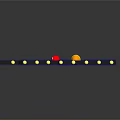 Cartoon Maze Scene With Colorful Small Characters And Yellow Dots