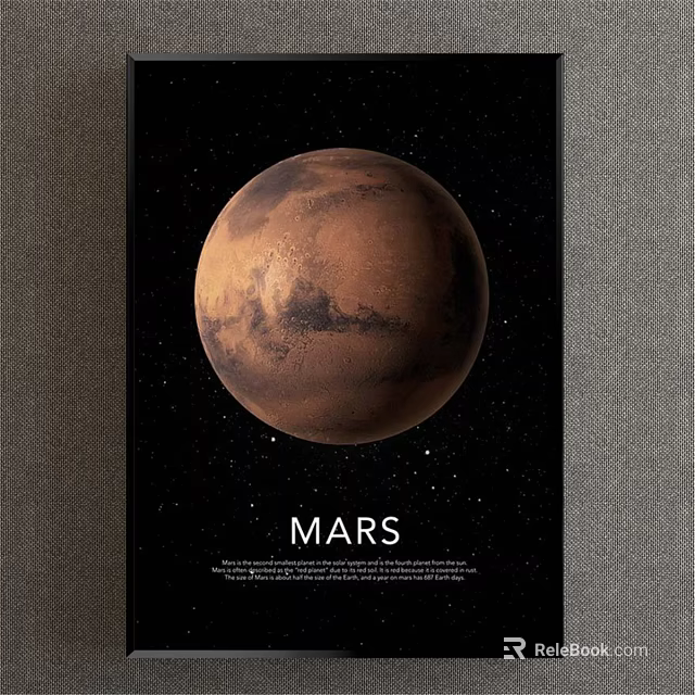 Detailed Mars Planet Surface View With Stars Background In Space 3d model