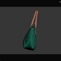 Green Stylish Tote Bag with Orange Handles and Metal Rings for Casual Everyday Fashion Accessory