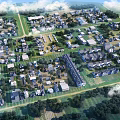 Detailed Aerial View Planning of Residential Layout With Green Spaces And Trees