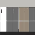 Modern Design Refrigerators with Multiple Color Options Side by Side 3d model