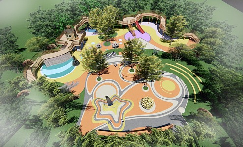 Modern Amusement Park Residential Landscape Children's Activity Park 3d model