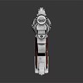 Classic Silver Metal Revolver Featuring Wooden Grip And Shiny Detailed Design