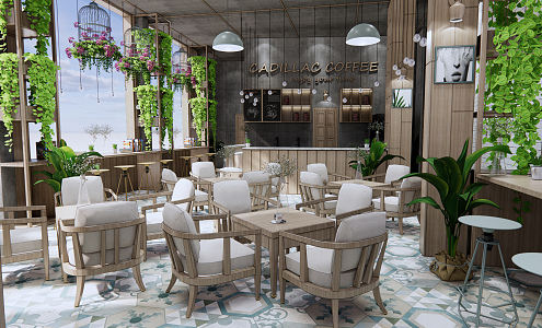 Industrial LOFT Cafe 3d model